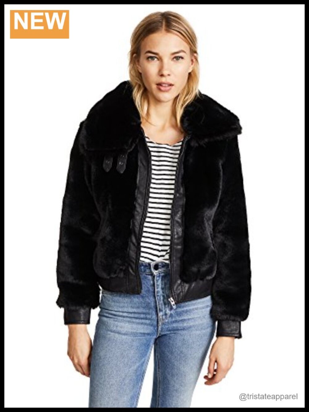 Womens Faux Fur Coat Long Sleeve Zipper Jacket Furry Outerwear Winter